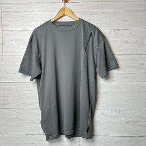 SCOTTeVEST Shirt Mens Size Large Charcoal Gray Performance Short Sleeve Pockets